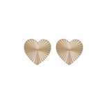 Load image into Gallery viewer, 14K Solid Gold Heart Studs Earrings