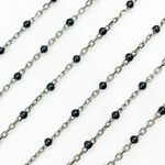 Load image into Gallery viewer, Oxidized 925 Sterling Silver Enamel Black Color Cable Chain. V203BKOX
