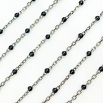 Load image into Gallery viewer, Silver Black Color Enamel Chain