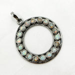 Load image into Gallery viewer, DSP040. Sterling Silver Round Pendant with Gemstone
