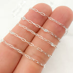 Load image into Gallery viewer, Silver Smooth Paperclip and Diamond Cut Marina Link Chain