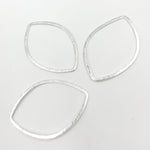 Load image into Gallery viewer, White Sterling Silver Brushed Marquis Connector