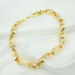 Load image into Gallery viewer, 568861G Bracelet. 14K Yellow Hollow Gold Diamond Cut Marina Link Bracelet