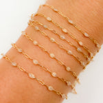 Load image into Gallery viewer, V250ENGF. 14k Gold Filled Enamel Satellite Chains