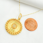 Load image into Gallery viewer, 14K Solid Gold with Diamonds Circle Charm. KG23