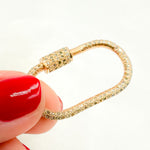 Load image into Gallery viewer, Diamond Silver Oval Carabiner Clasp