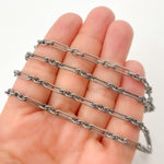 Load image into Gallery viewer, Nuy Now Sterling Silver Twisted Oval and 3-Round Links Chain