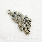 Load image into Gallery viewer, DE032. Diamond Sterling Silver Black Rhodium Fish Pendant
