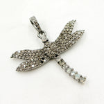 Load image into Gallery viewer, DP384. Diamond Sterling Silver Dragonfly Pendant with Gemstone