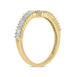 Load image into Gallery viewer, 14K Solid Gold Diamond Double Line Ring.