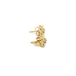 Load image into Gallery viewer, EFE52522. 14k Solid Gold Diamond Flower Studs