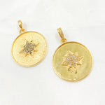 Load image into Gallery viewer, DP578. Diamond & Sterling Silver Round Pendant with Star