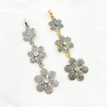 Load image into Gallery viewer, DP216. Diamond Sterling Silver 3 Flower Long Pendant with Gemstone.