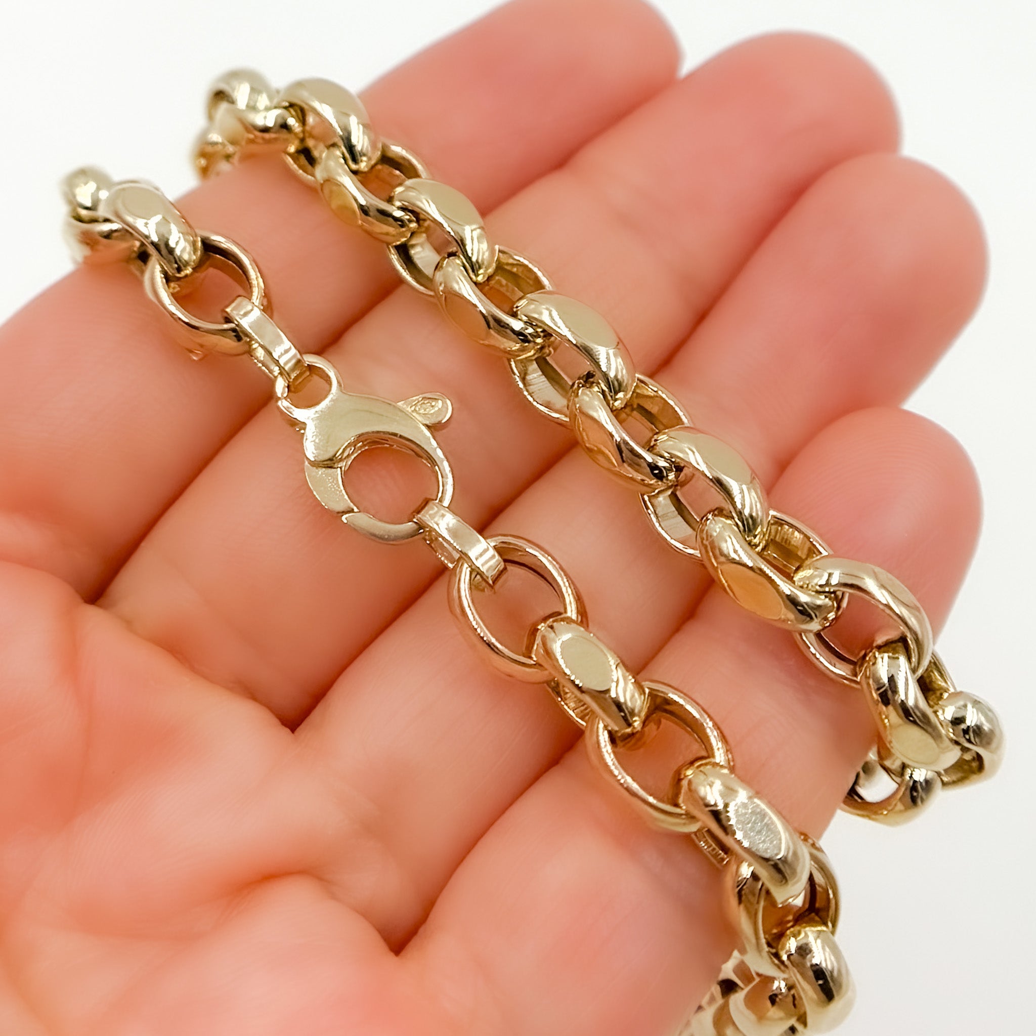 Buy 14K Solid Gold Hollow Flat Cable Link Necklace