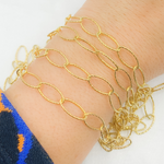 Load image into Gallery viewer, Gold Plated 925 Sterling Silver Hammered Oval Link