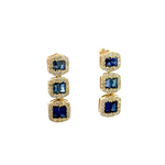 Load image into Gallery viewer, EFF52119BS. 14k Solid Gold Diamond and Blue Sapphire Dangle Earrings