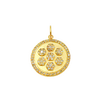 Load image into Gallery viewer, 14K Solid Gold Circle Charm with Diamonds. GDP130