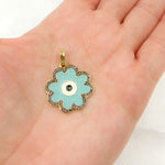 Load image into Gallery viewer, BUy Now Diamond Sterling Silver Flower Enamel Pendant
