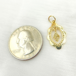 Load image into Gallery viewer, 14K Solid Gold Diamond Organic Charm. GDP468