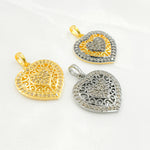 Load image into Gallery viewer, DP175. Diamond Sterling Silver Heart Pendant with Design