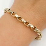 Load image into Gallery viewer, 568/A138B. 14K Solid Gold Hollow Flat Cable Link Bracelet