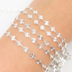 Load image into Gallery viewer, Silver Hammered Diamond Link Chain