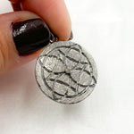 Load image into Gallery viewer, Diamond Sterling Silver Round Engraved Pendant