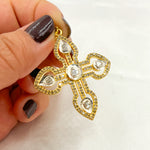 Load image into Gallery viewer, DP451. Diamond Sterling Silver Cross Pendant with Polki Diamond