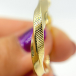 Load image into Gallery viewer, GER120. 14K Solid Gold Twisted Textured Hollow Hoop Earrings 26mm – Lightweight Hoops