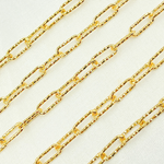 Load image into Gallery viewer, Gold Plated Sterling Silver Diamond Cut Paperclip Chains