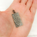 Load image into Gallery viewer, Sterling Silver Rectangle Moon and Star Pendant