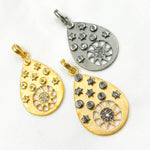 Load image into Gallery viewer, DP035. Diamond Sterling Silver Drop Sun and Star Pendant