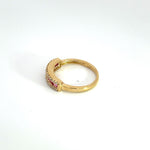 Load image into Gallery viewer, 14k Solid Yellow Gold Diamond Ruby Band Ring.