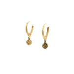 Load image into Gallery viewer, EHF56566. 14k Solid Yellow Gold Diamond Dangle Circle