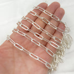 Load image into Gallery viewer, Buy Now Sterling Silver Flat Textured Paperclip Chain