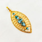 Load image into Gallery viewer, DP208. Diamond Sterling Silver Leaf Shape Pendant with Gemstone