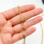 Load image into Gallery viewer, Z113GS. Two Tone Sterling Silver and Gold Plated Paperclip Textured Chain