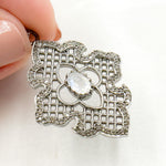 Load image into Gallery viewer, DP330. Diamond Sterling Silver Fancy Shape Pendant with Gemstone