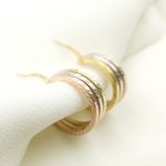 Load image into Gallery viewer, GER90. 14K Gold Tri Tone Hoop Earrings with Texture