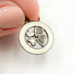 Load image into Gallery viewer, DP787A. Diamond Sterling Silver Clover Enamel Pendant