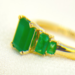 Load image into Gallery viewer, 14K Solid Yellow Gold Emerald Cluster Ring.