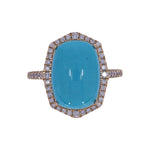 Load image into Gallery viewer, CR97302TQ14X10. 18K Solid Gold Diamond & Turquoise Ring