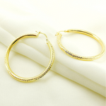 Load image into Gallery viewer, GER58. 14K Gold Hoop Earrings with Engraved Tornado Design