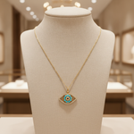 Load image into Gallery viewer, PFE33119. 14K Solid Gold Diamond and Gemstone Eye Necklace