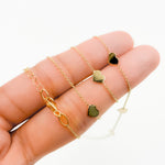 Load image into Gallery viewer, NKSET418. 14k Solid Yellow Gold Heart Link Necklace