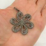 Load image into Gallery viewer, DP198. Diamond & Sterling Silver Flower Pendant