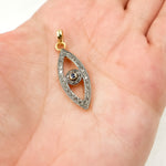Load image into Gallery viewer, DP354. Diamond Sterling Silver Eye Pendant with Gemstone