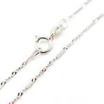 Load image into Gallery viewer, 14K White Solid Gold Flat Bar and Singapore Link Necklace