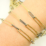 Load image into Gallery viewer, Black Rhodium Sterling Silver Diamond Cut & Smooth Paperclip Chain