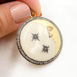 Load image into Gallery viewer, DP432A. Diamond Sterling Silver Moon & Stars Enamel Pendant